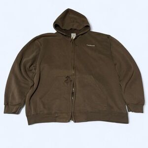 Carhartt Brown Zip-Up Hoodie – XL Heavyweight Workwear Hooded Jacket